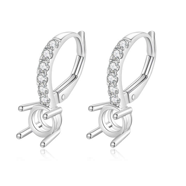18 karat gold natural diamond embedded gem earrings