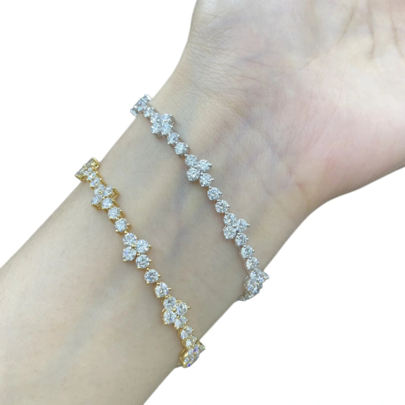 18K Gold Lab-Grown Diamond Tennis Chain — Women's Valentine's Day Gift / Lab-Grown Diamond Tennis Chain Bracelet