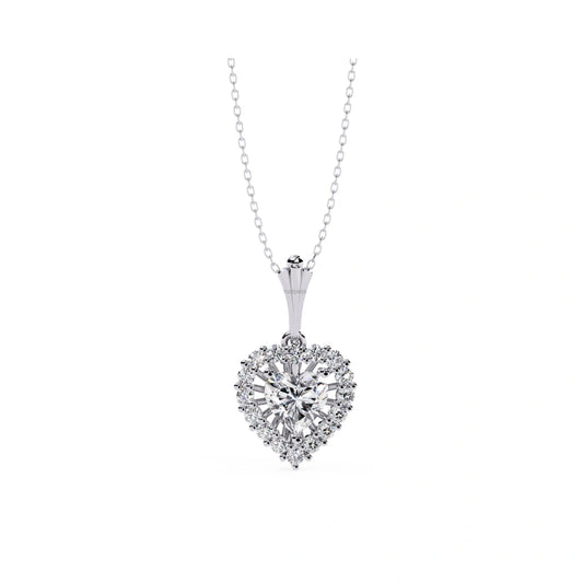 Fine Jewelry: 18K Solid Gold 0.65-Carat Lab-Grown Diamond Heart Necklace — Luxurious & Exquisite Love Pendant — Gift for Her