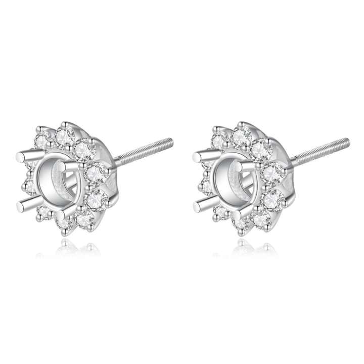 High quality 18k pure gold natural diamond earrings without main stone