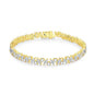 Luxurious & Glamorous Jewelry Gift: 18K Gold Bracelet Set with Lab-Grown Diamonds — A Best-Selling, Stylish Tennis Bracelet and Wedding Bracelet