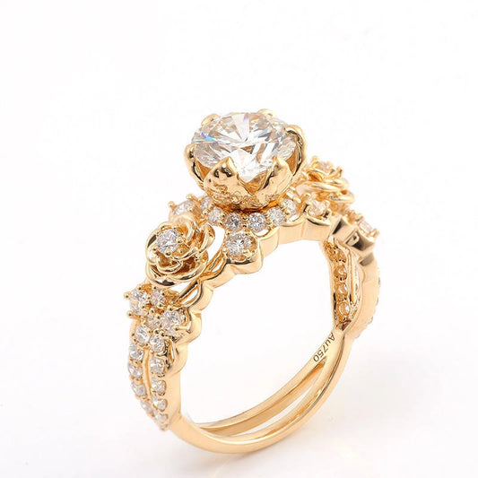 Retro-Luxury Design — Lab-Grown Diamond Ring — Fine Jewelry — 18K Solid Gold Wedding & Engagement Ring