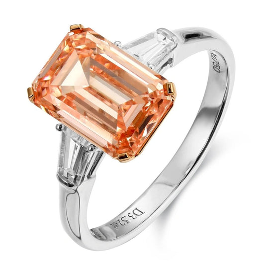 18K Gold Lab-Grown Pink Diamond Classic Ring | Exquisite Colored Solitaire Jewelry — A Perfect Party Gift for Women