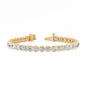 9.43-Carat Round-Cut Lab-Grown Diamond Tennis Bracelet — Bezel-Set Design, 18K Solid Gold, Comfortable Fit, Unisex — Wholesale Jewelry