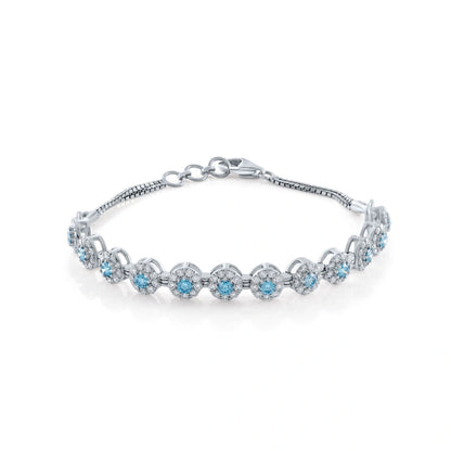 Elegant 2.14-Carat Blue-White Cut Lab-Grown Diamond, Rhodium-Plated 18K Solid Gold, Stylish Women's Bracelet — Wholesale Price