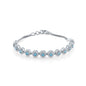 Elegant 2.14-Carat Blue-White Cut Lab-Grown Diamond, Rhodium-Plated 18K Solid Gold, Stylish Women's Bracelet — Wholesale Price