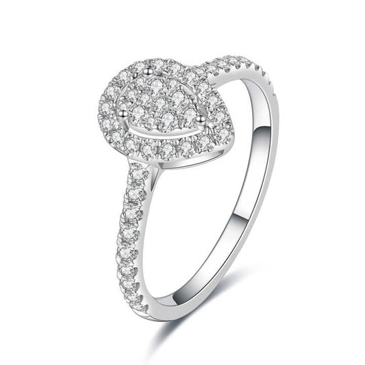 Natural diamond 18k white gold ring