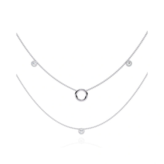Minimalist Style 18K Solid Gold Brilliant-Cut Lab-Grown Diamond (0.50 Carat) Ethnic-Inspired Women's Necklace — Fine Jewelry