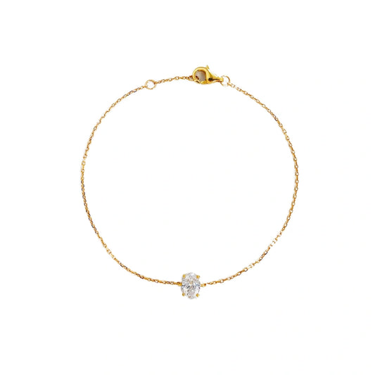 18K Gold Lab-Grown Diamond Bracelet (1 CT) — Wedding or Party Gift, Diamond-Accented, Minimalist Luxury