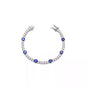 18K Gold Sapphire & Lab-Grown Diamond Pave Classic Tennis Bracelet — Light Luxury, High-End Custom Jewelry (Women's Birthday Gift)