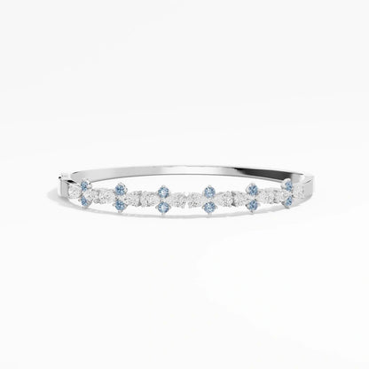 Most Sought-After Luxury 3.04-Carat Lab-Grown Blue & White Pear-Shaped Diamond 18K Solid Gold Bracelet — A Best-Seller