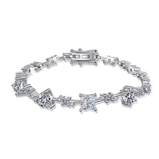 Custom 18K 1ct, 2ct, or 3ct Princess-Cut Lab-Grown Diamond Tennis Bracelet