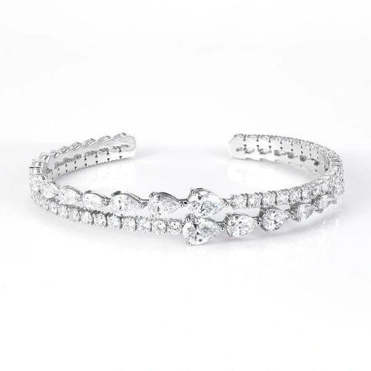 Affordable Price: 18K Gold, Approx. 8-Carat Lab-Grown Diamond Tennis Bracelet — Solid Gold