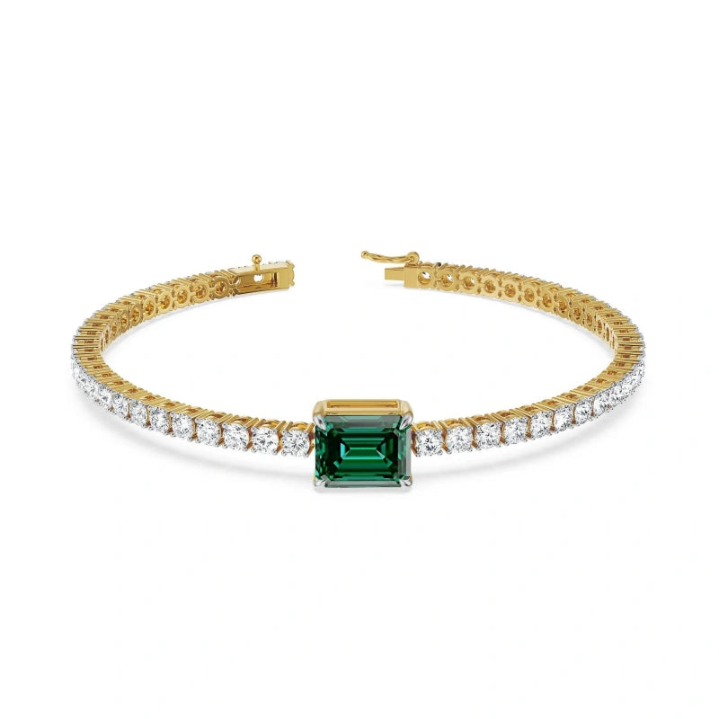 18K Real Gold Lab-Grown Diamond Bracelet — Simple & Exquisite Jewelry Gift for Women (Anniversary, Birthday, Bridal Gift)
