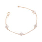 18K Real Gold Round-Cut Lab-Grown Diamond Women's Bracelet
