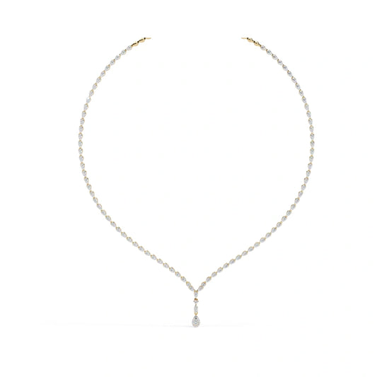 Best-Selling Laboratory-Grown Diamond Tennis Chain Necklace — 18K Solid Gold, Full-Set Lab-Grown Diamonds — Women's Necklace — Fine Jewelry