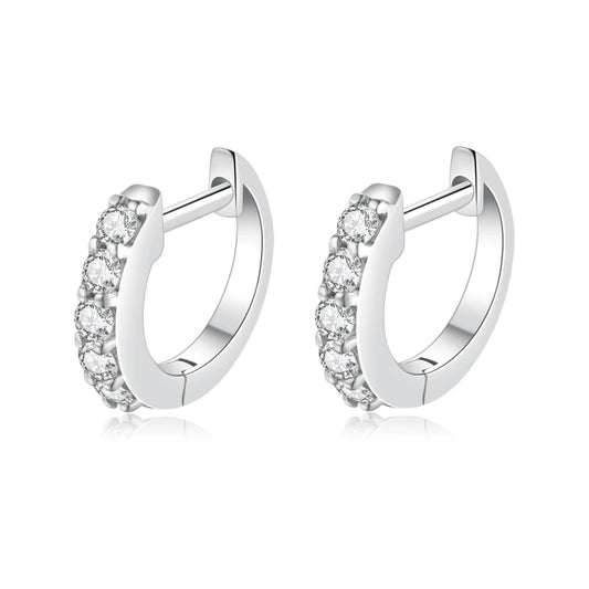 High-Quality Luxury Jewelry 18K Solid Gold Earrings | Rhodium-Plated, Lab-Grown Diamonds | Classic, Minimalist Hoop Earrings | Birthday Gift