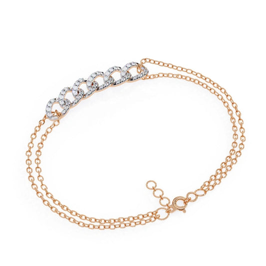 Custom 18K Gold 6-Strand Sparkle Chain Bracelet for Women — Featuring Jade and Diamonds