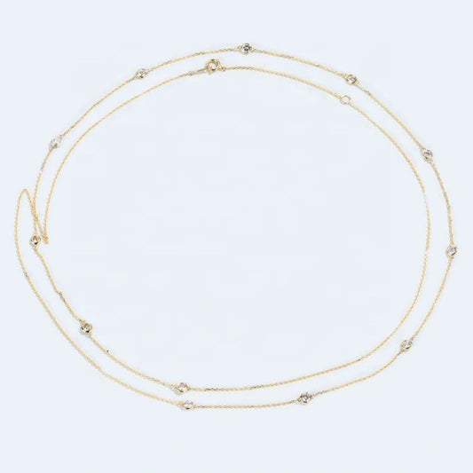 18K Solid Gold & Lab-Grown Diamond Pendant Necklace — Women's Jewelry (18K Yellow Gold)