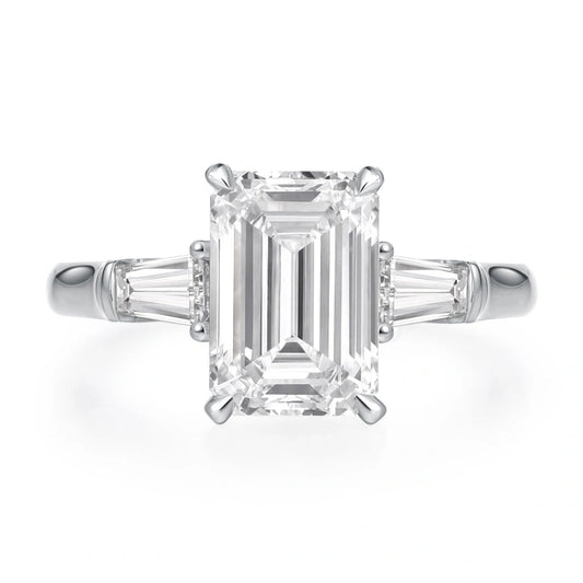 Custom-made emerald-cut jewelry 1CT/1.5/2/2.5/3CT lab-grown diamond 18K gold engagement ring