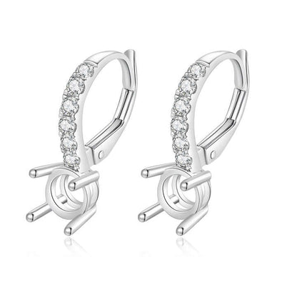 18 karat gold natural diamond embedded gem earrings