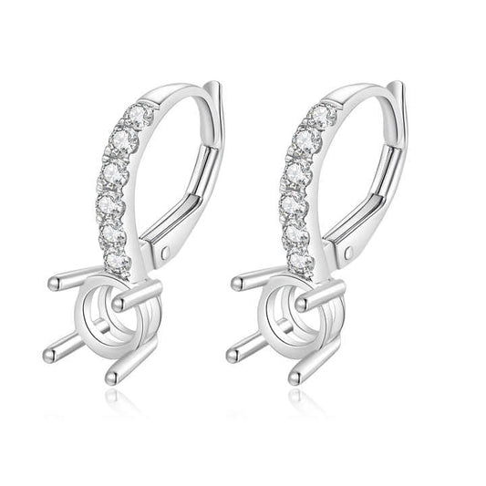 18 karat gold natural diamond embedded gem earrings