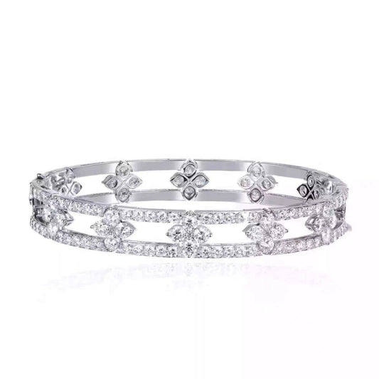 New 18K Pure Gold Bangle — Women's Luxury Jewelry Featuring Lab-Grown Diamonds with Brilliant Cut