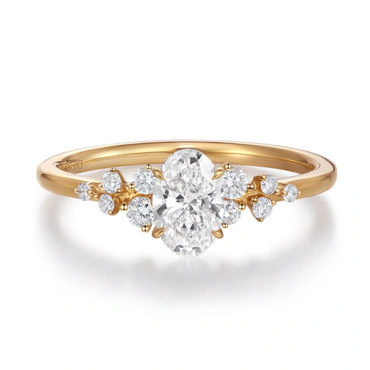 Custom-made women's ring, 10k, 14k, 18k pure gold, DEF VVS lab-grown diamond ring jewelry.