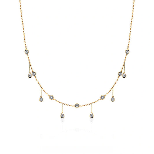 Premium 18K Gold Necklace for Women: Elegant Round Lab-Grown Diamond Pendant Necklace — Fine Jewelry