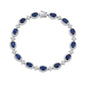 Custom 18K Real Gold Tennis Bracelet with Premium Blue Sapphires and Lab-Grown Diamonds — Anniversary Gift for Girlfriend