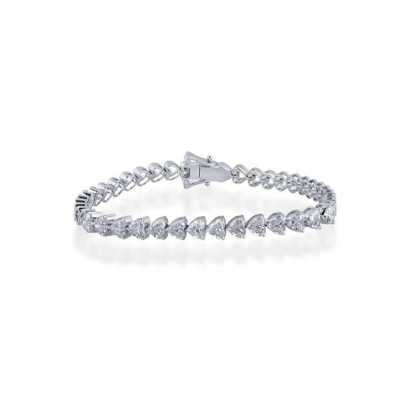 Romantic Heart-Shaped Lab-Grown Diamond Tennis Bracelet — Customizable & Wholesale — The Ultimate Valentine's Day Gift for Her — 3.53 Carats