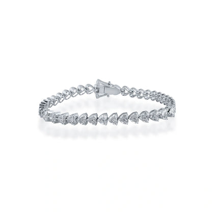 Romantic Heart-Shaped Lab-Grown Diamond Tennis Bracelet — Customizable & Wholesale — The Ultimate Valentine's Day Gift for Her — 3.53 Carats