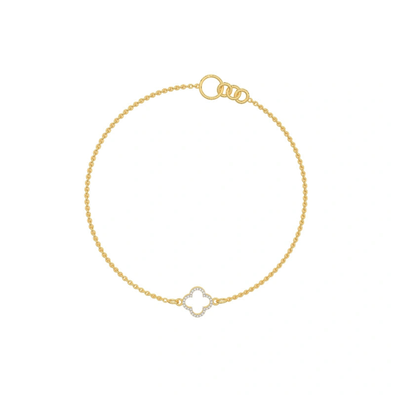 18K Real Gold Cute Link Lab-Grown Diamond Bracelet — A Gift for Her | Cute Link Bracelet | Suitable for Children and Women