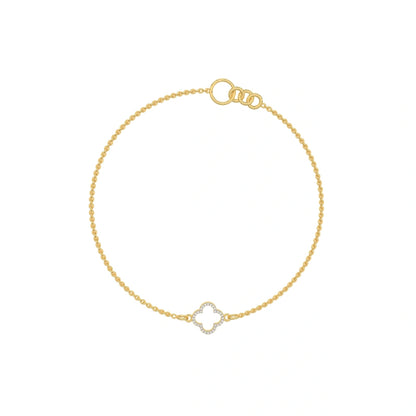 18K Real Gold Cute Link Lab-Grown Diamond Bracelet — A Gift for Her | Cute Link Bracelet | Suitable for Children and Women