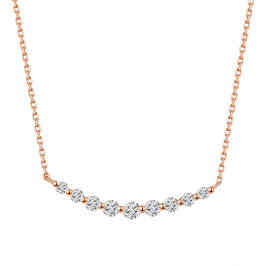 18K gold pendant necklace, handcrafted lab-grown diamond necklace, rhodium-plated chain links, luxurious women's jewelry for everyday wear.