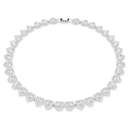 Exclusive Women's Heart-Shaped Necklace: Pavé Halo Lab-Grown Crystal & Silver — Luxury Engagement & Wedding Jewelry with Elegant Design (Wholesale Available)