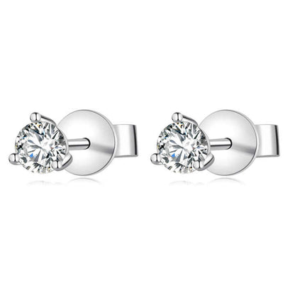 18k gold top quality three claws IGI certified natural diamond stud earrings