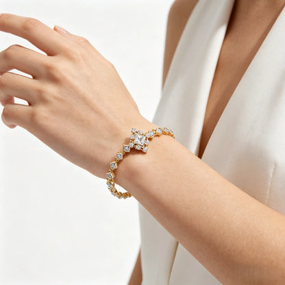 Exquisite 18K Real Gold Lab-Grown Diamond Bracelets and Bangles — Luxury Jewelry Accessories