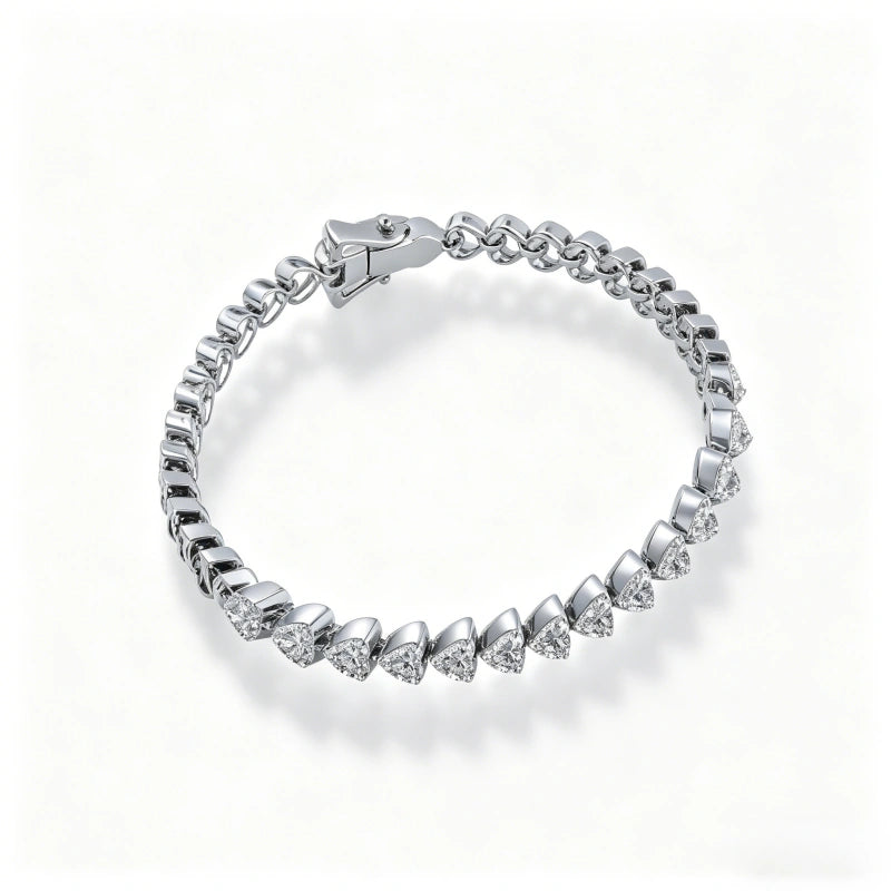 Romantic Heart-Shaped Lab-Grown Diamond Tennis Bracelet — Customizable & Wholesale — The Ultimate Valentine's Day Gift for Her — 3.53 Carats