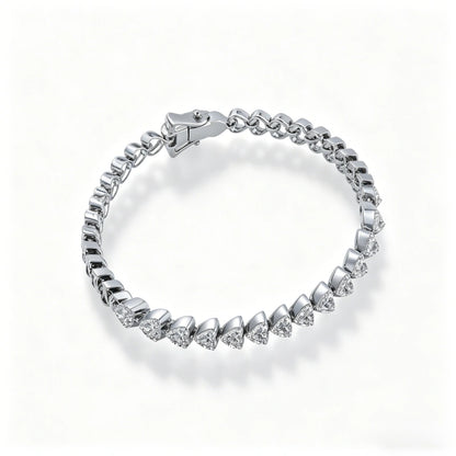 Romantic Heart-Shaped Lab-Grown Diamond Tennis Bracelet — Customizable & Wholesale — The Ultimate Valentine's Day Gift for Her — 3.53 Carats