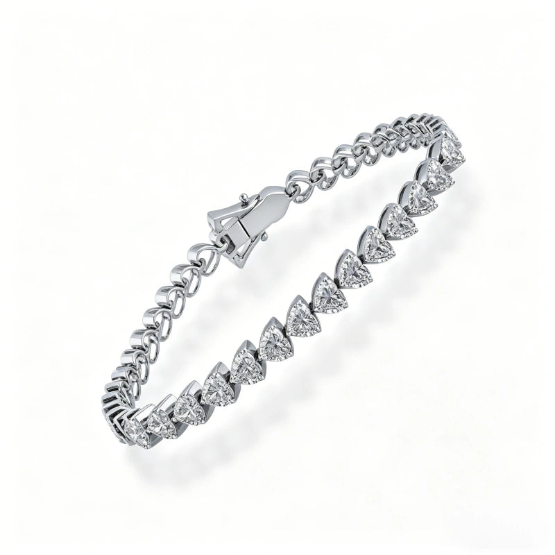 Romantic Heart-Shaped Lab-Grown Diamond Tennis Bracelet — Customizable & Wholesale — The Ultimate Valentine's Day Gift for Her — 3.53 Carats