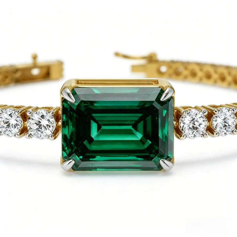 18K Real Gold Lab-Grown Diamond Bracelet — Simple & Exquisite Jewelry Gift for Women (Anniversary, Birthday, Bridal Gift)