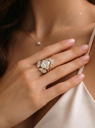 The Phoenix Stack | Marquise Wing & Oval Solitaire