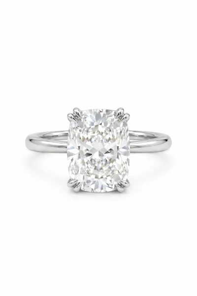 Elongated Cushion Solitaire Ring