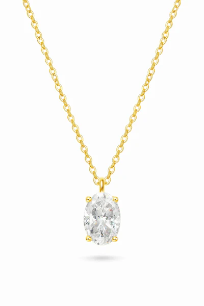 Oval Solitaire Necklace