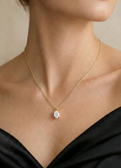 Oval Solitaire Necklace