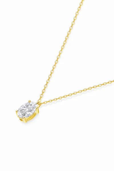 Oval Solitaire Necklace