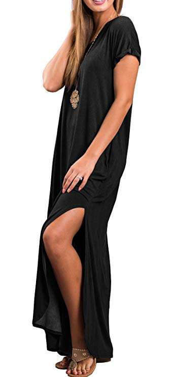 Women's Casual Loose Pocket Maxi Dress