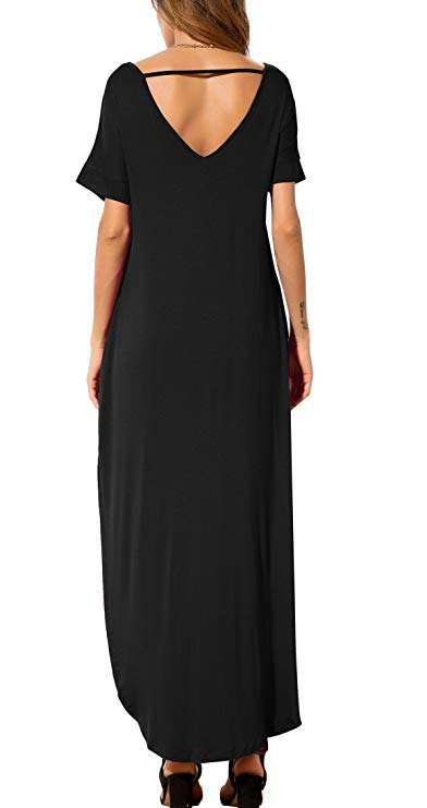 Women's Casual Loose Pocket Maxi Dress