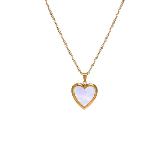 Gold-plated stainless steel pendant necklace for couples